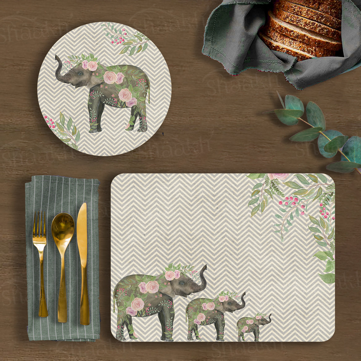Ele Family Coordinated Set — coordinated dining set by Shaakh, handcrafted in India