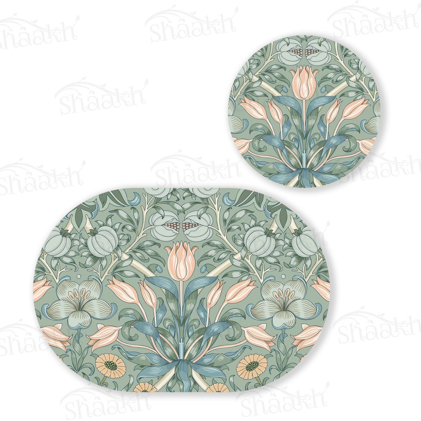 Tulip Mania Coordinated Set | TWC 053 (8 Mats, 4 Trivets)