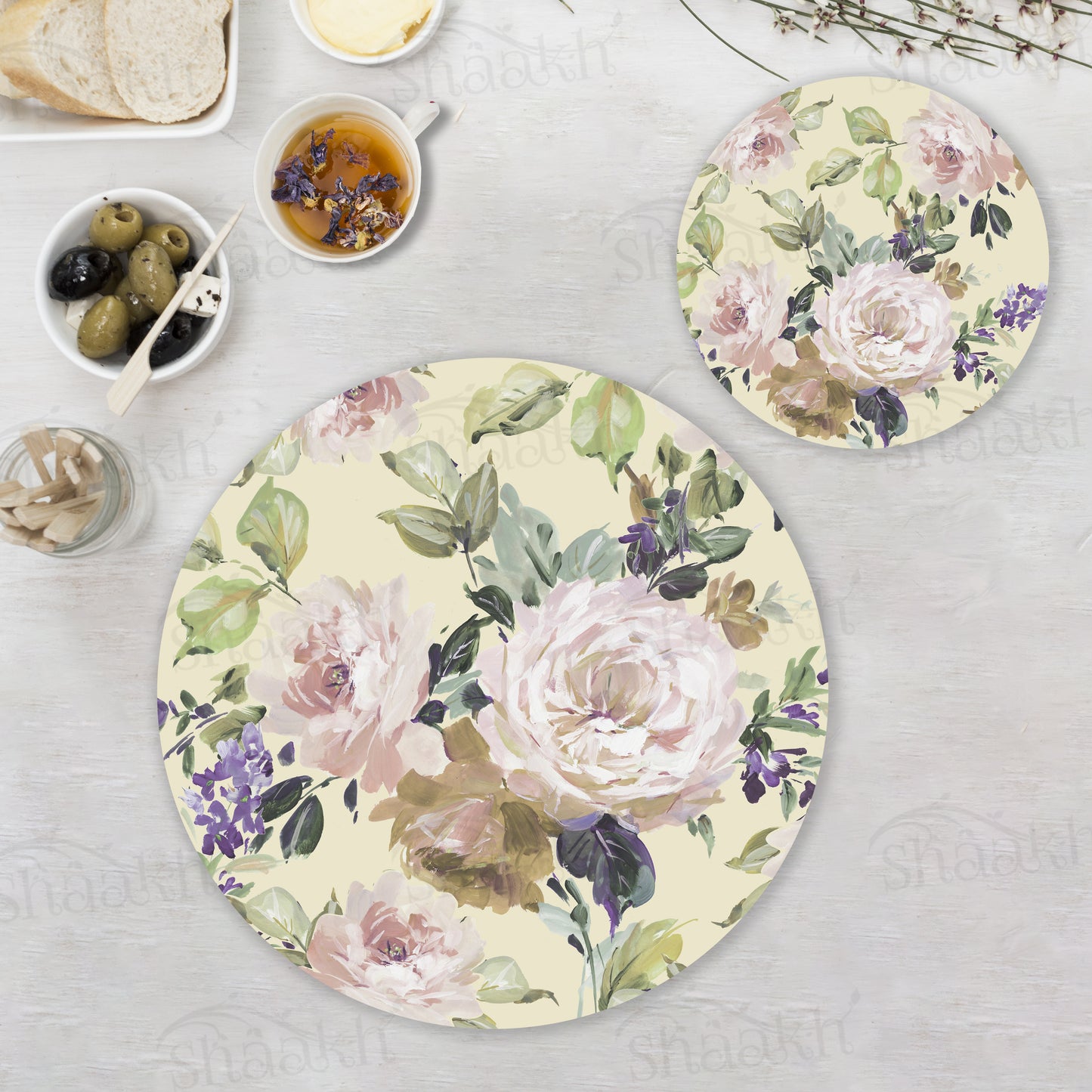Old World Charm Coordinated Set | TWC 057 (8 Mats, 4 Trivets)