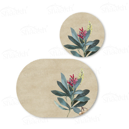 Sage Leaves Coordinated Set | TWC 062 (8 Mats, 4 Trivets)