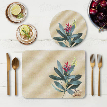 Sage Leaves Coordinated Set | TWC 062 (8 Mats, 4 Trivets)