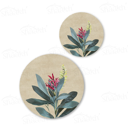 Sage Leaves Coordinated Set | TWC 062 (8 Mats, 4 Trivets)