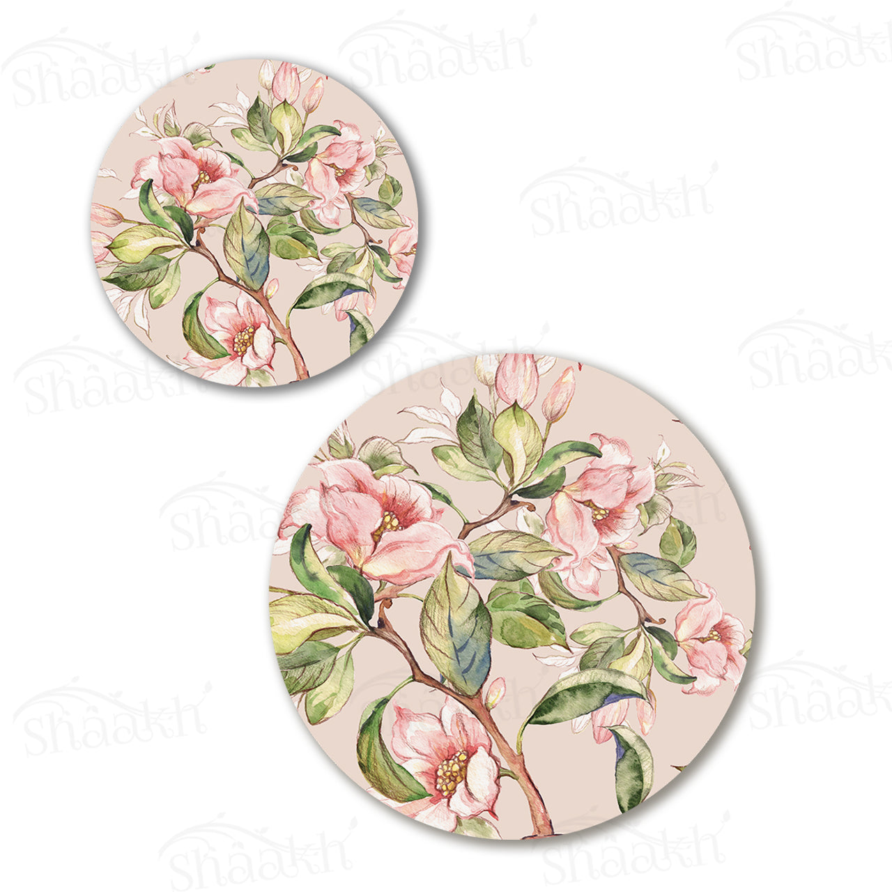 Branches Laden with Spring Flowers Coordinated Set | TWC 075 (8 Mats, 4 Trivets)
