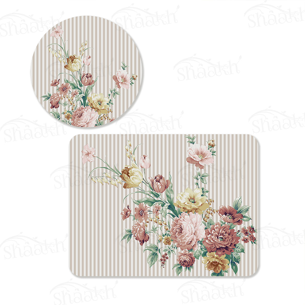 Floral Fantasy Coordinated Set | TWC 086 (8 Mats, 4 Trivets)