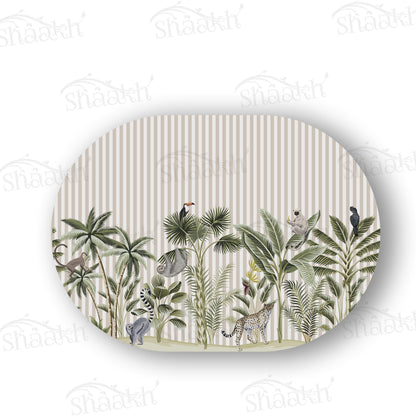 Tropical forest print Table Mat — botanical design table mat set by Shaakh, handcrafted in India