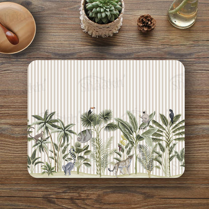 Tropical forest print Table Mat — botanical design table mat set by Shaakh, handcrafted in India
