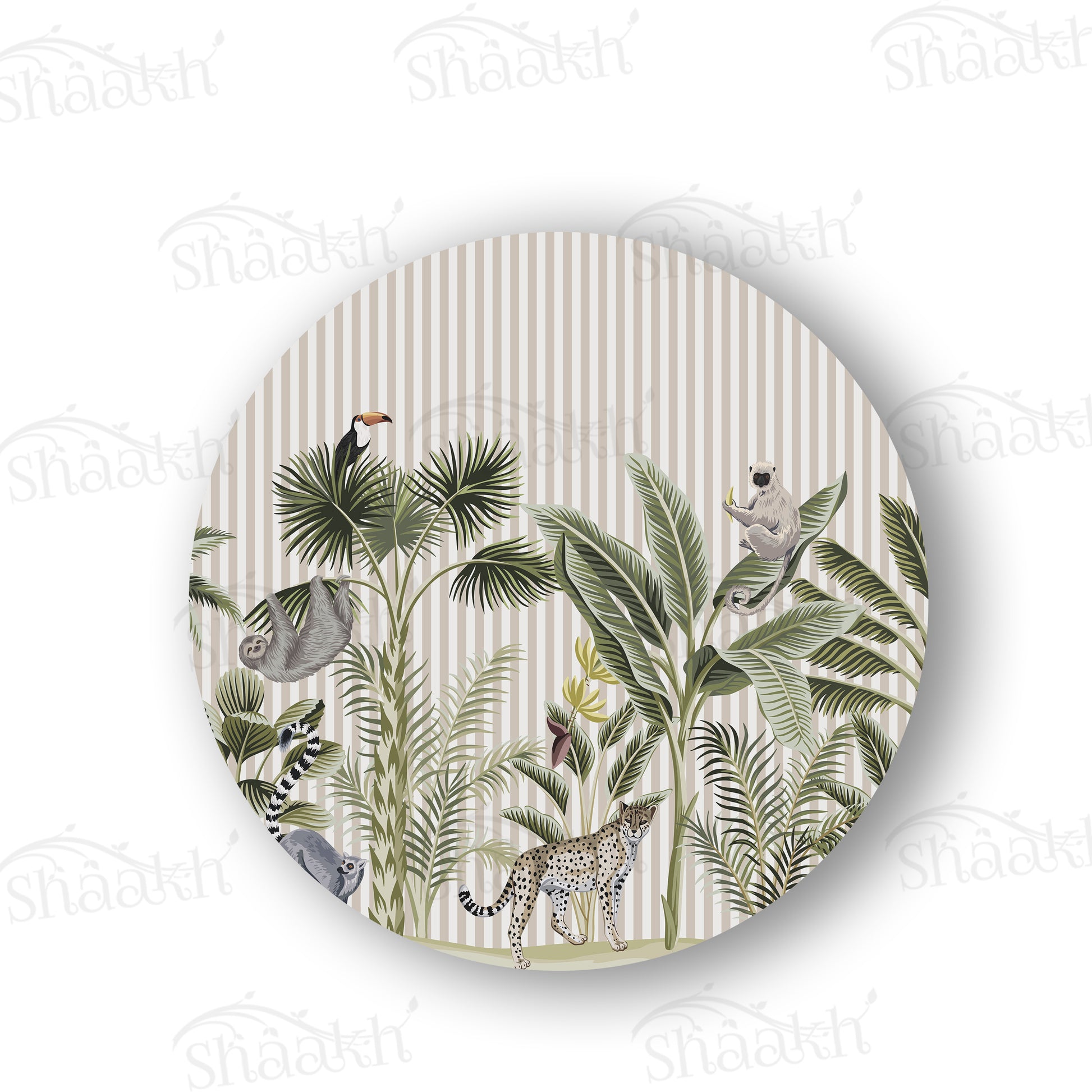 Tropical forest print Table Mat — botanical design table mat set by Shaakh, handcrafted in India