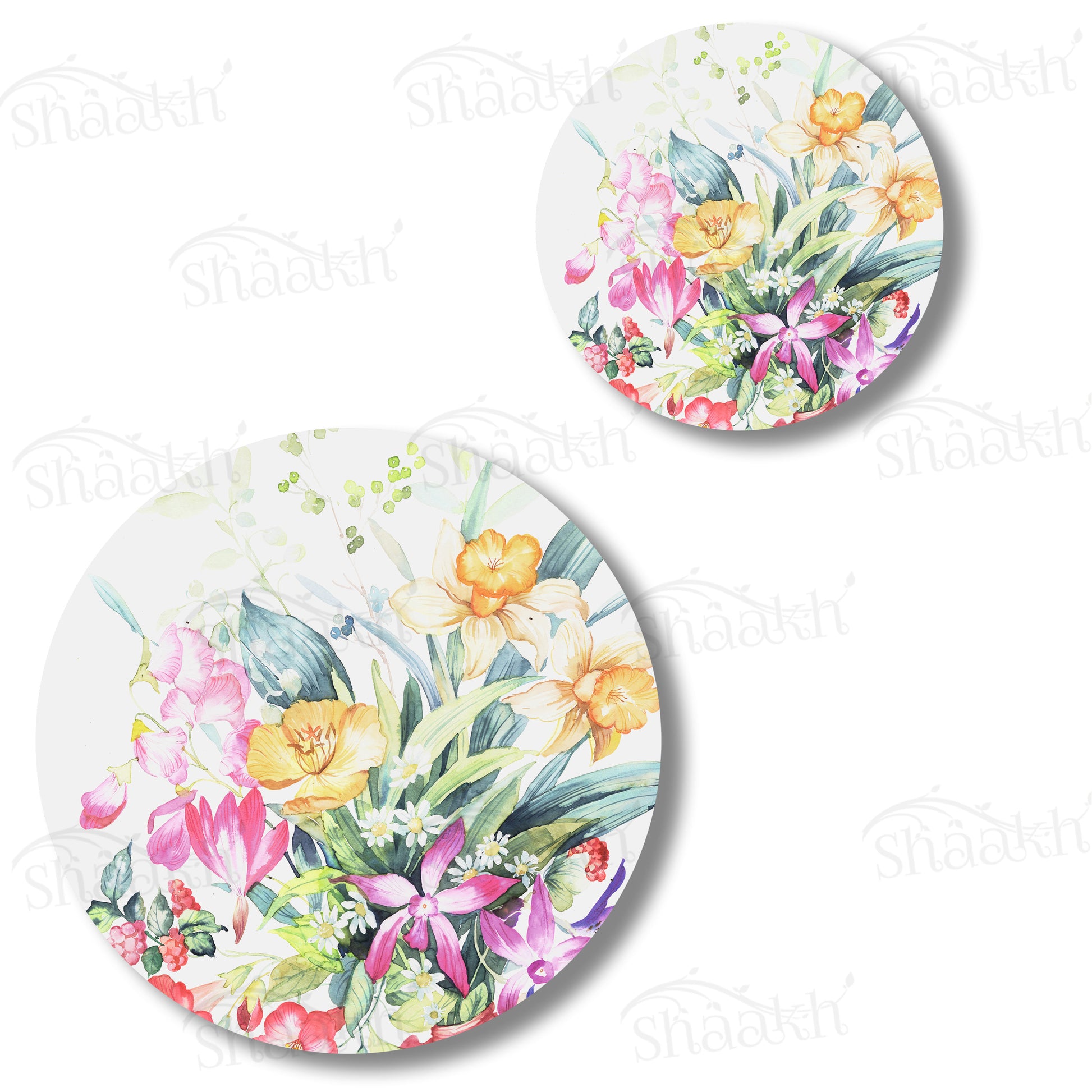 Floral Melody Coordinated Set — botanical design coordinated dining set by Shaakh, handcrafted in India