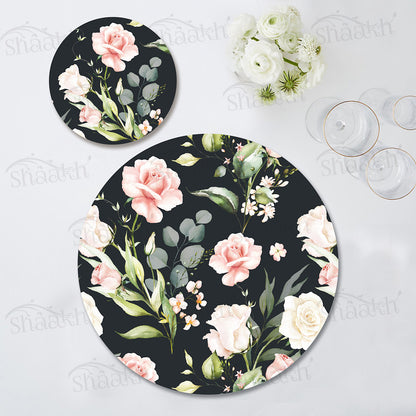 Watercolor Floral Coordinated Set | TWC 092 (8 Mats, 4 Trivets)