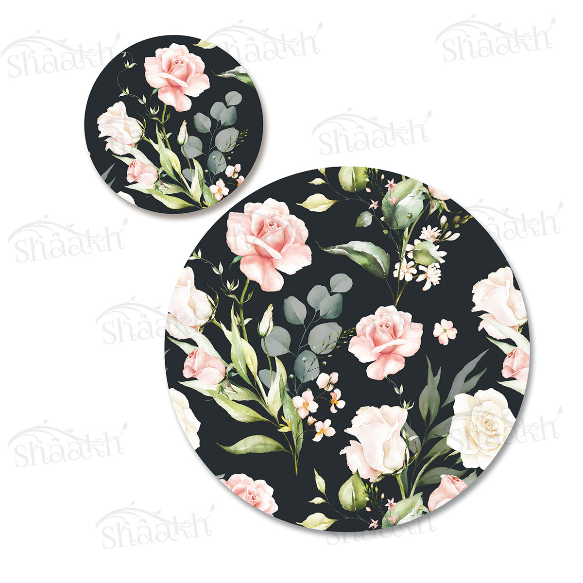 Watercolor Floral Coordinated Set | TWC 092 (8 Mats, 4 Trivets)