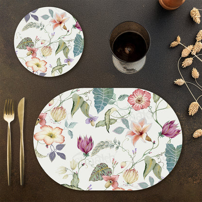 Wildflower Whisper Coordinated Set | TWC 111 (8 Mats, 4 Trivets)