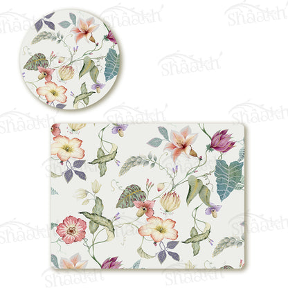 Wildflower Whisper Coordinated Set | TWC 111 (8 Mats, 4 Trivets)