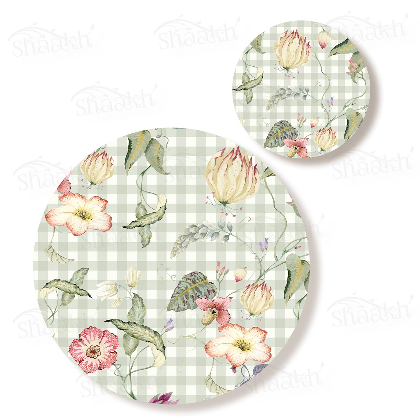 Floral Lattice Coordinated Set | TWC 112 (8 Mats, 4 Trivets)