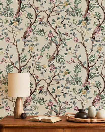 Oriental Birds and Flowers Wallpaper | WP 140