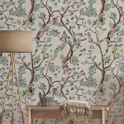 Oriental Birds and Flowers Wallpaper | WP 140