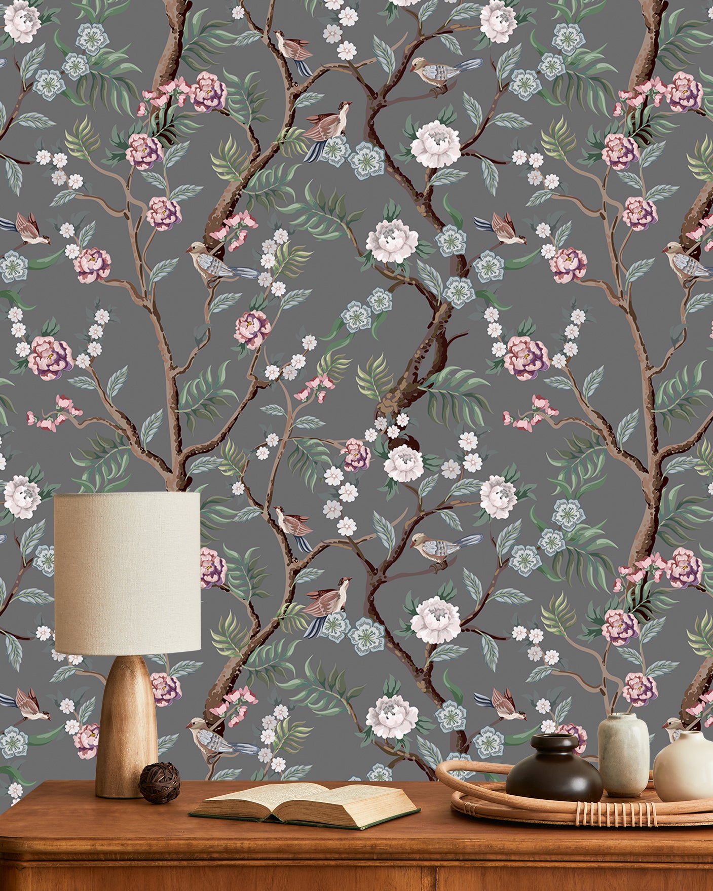 Oriental Birds and Flowers Wallpaper | WP 140