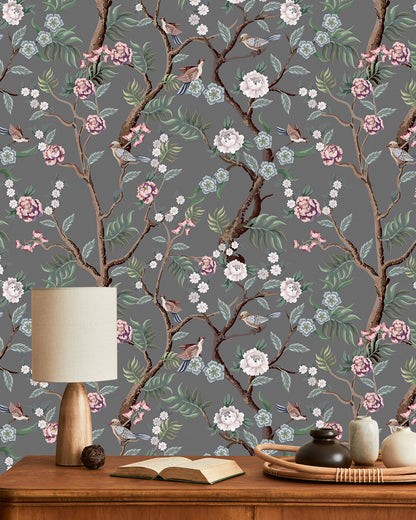 Oriental Birds and Flowers Wallpaper | WP 140