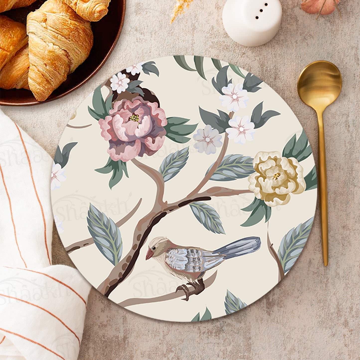 Oriental Birds and Flowers Trivets | CST 048 (Set of 2)