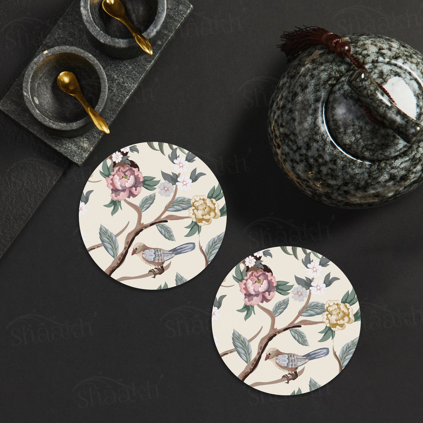 Oriental Birds and Flowers Coasters | CT 1111