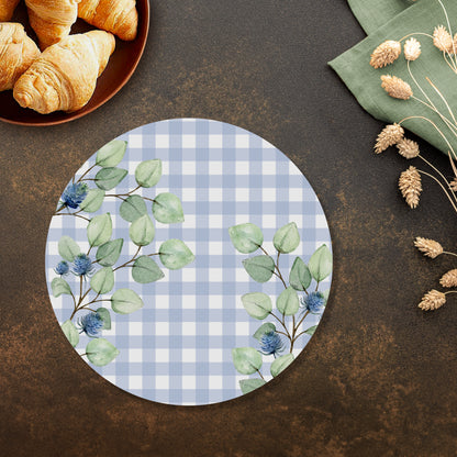 Blue and White Check Table Mats — table mat set by Shaakh, handcrafted in India
