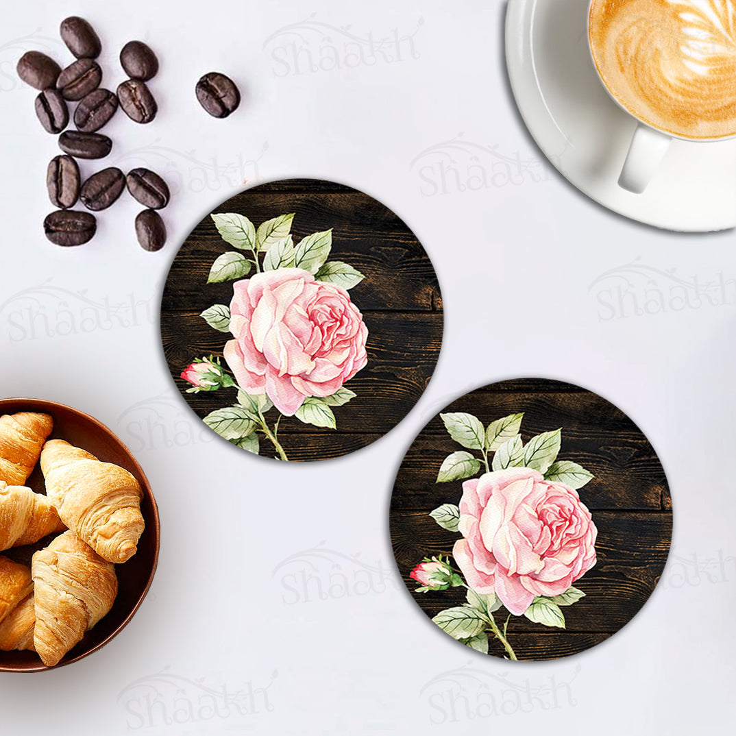 Vintage Roses on Weathered Wood Coasters | CT 1114