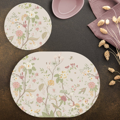 Delicate Fernscape Coordinated Set | TWC 116 (8 Mats, 4 Trivets)