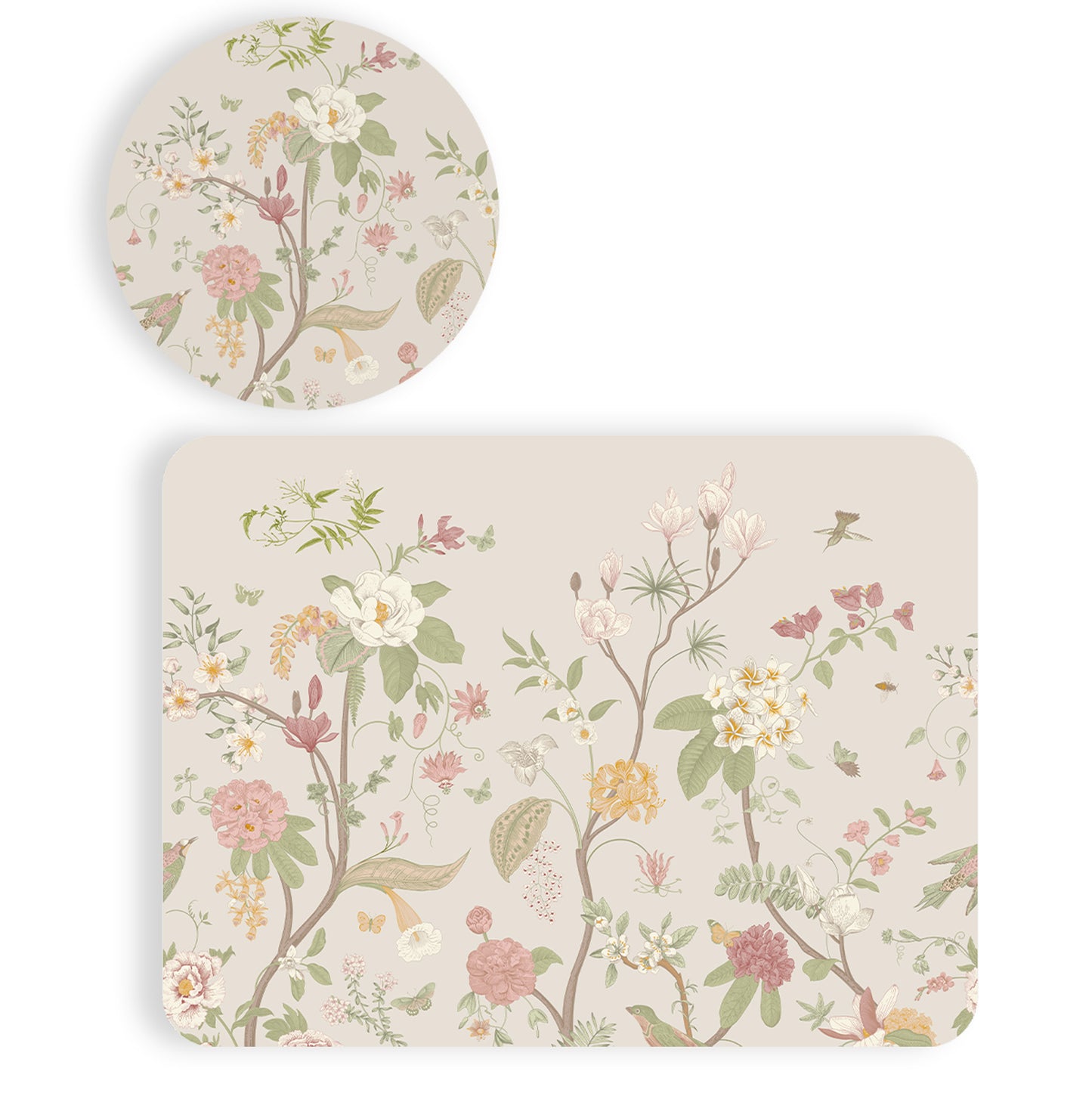 Delicate Fernscape Coordinated Set | TWC 116 (8 Mats, 4 Trivets)
