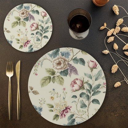 Gardenia Charm Coordinated Set | TWC 109 (8 Mats, 4 Trivets)