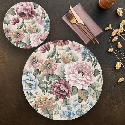 "Petal Reverie" Coordinated Set | TWC 107 (8 Mats, 4 Trivets)