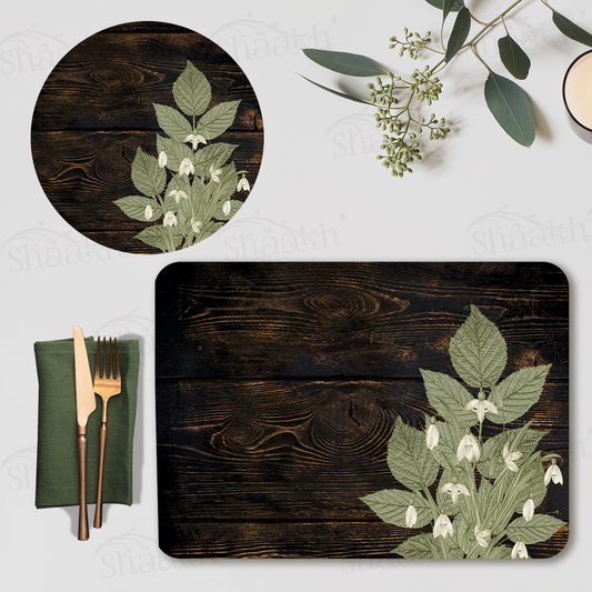 Dainty Bloom Coordinated Set — botanical design coordinated dining set by Shaakh, handcrafted in India