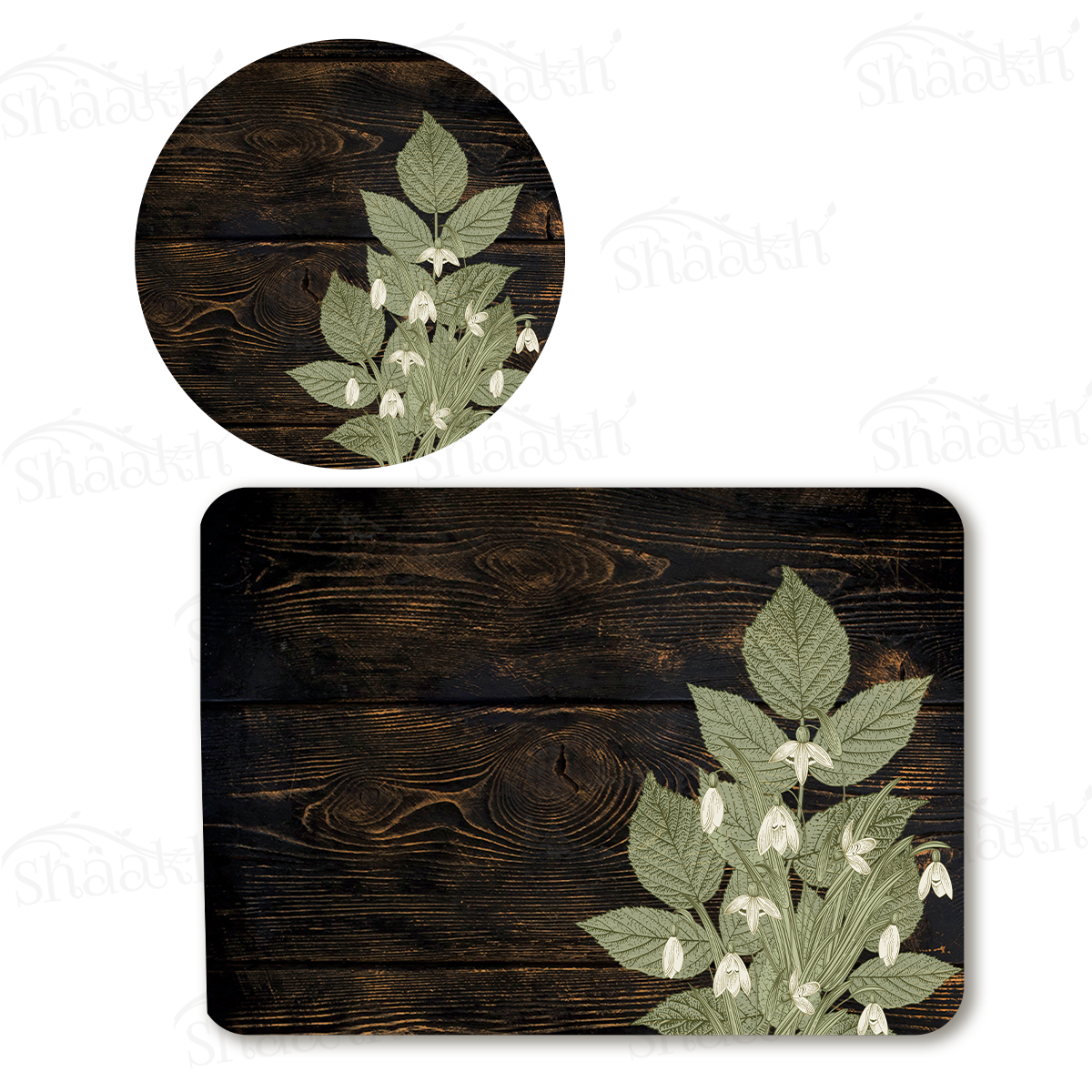 Dainty Bloom Coordinated Set — botanical design coordinated dining set by Shaakh, handcrafted in India