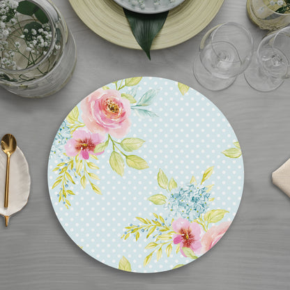 Flowers Bunch on Dotted Background Table Mats — table mat set by Shaakh, handcrafted in India