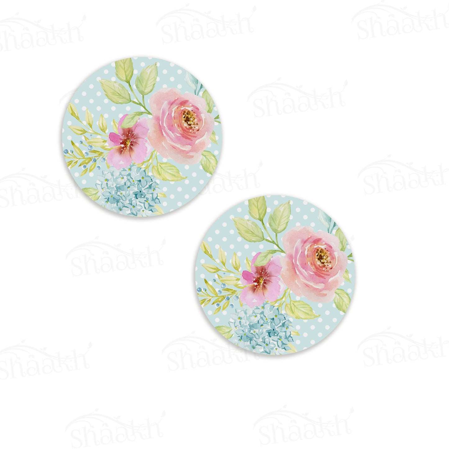 Flowers Bunch on Dotted Background Coasters | CT 1154