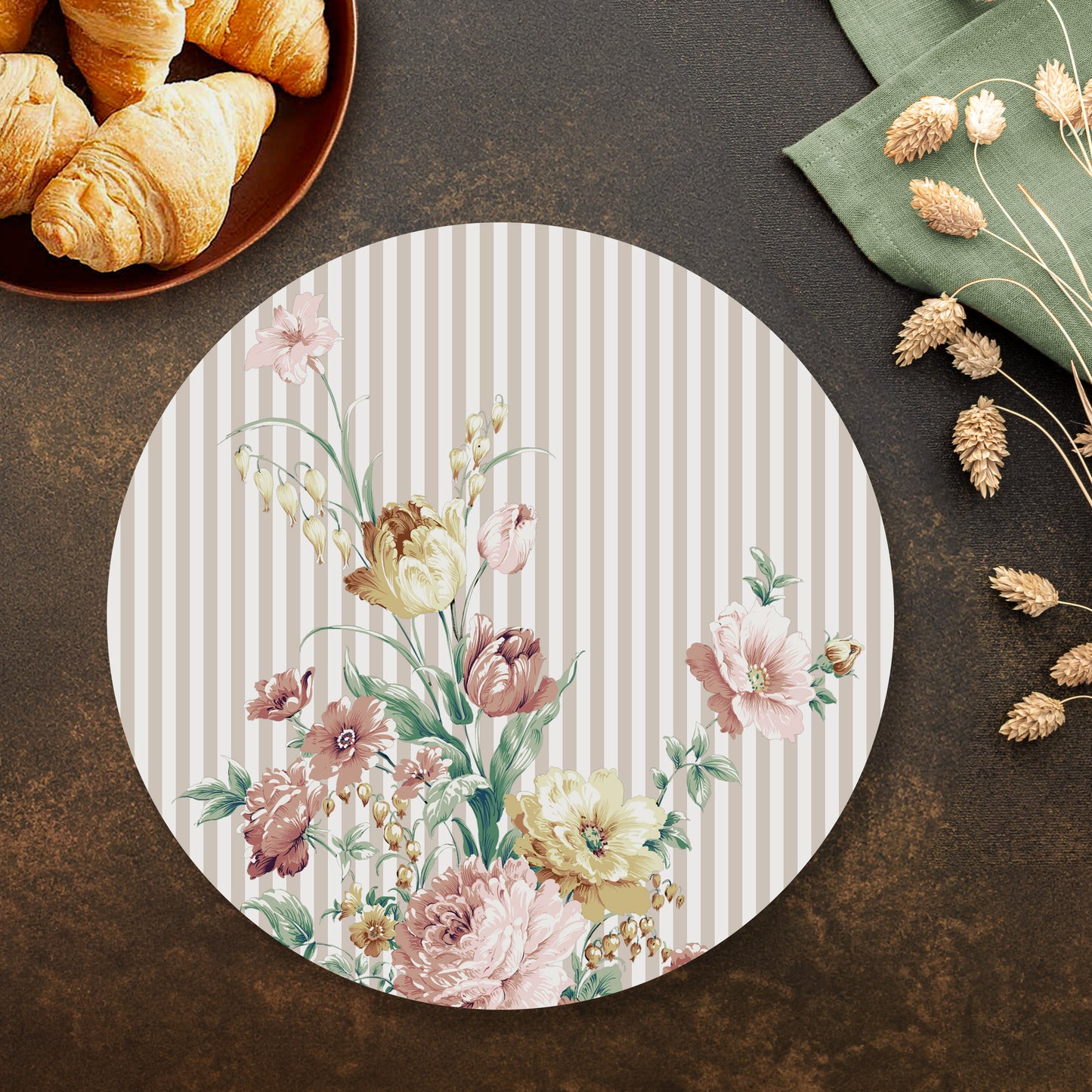 Floral Fantasy Table Mat — botanical design table mat set by Shaakh, handcrafted in India