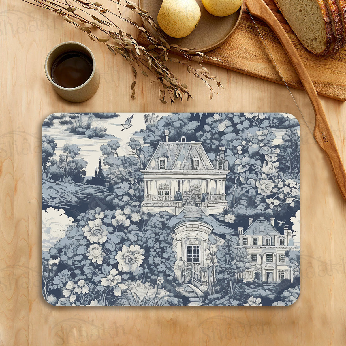 French Toile Tablemats — table mat set by Shaakh, handcrafted in India