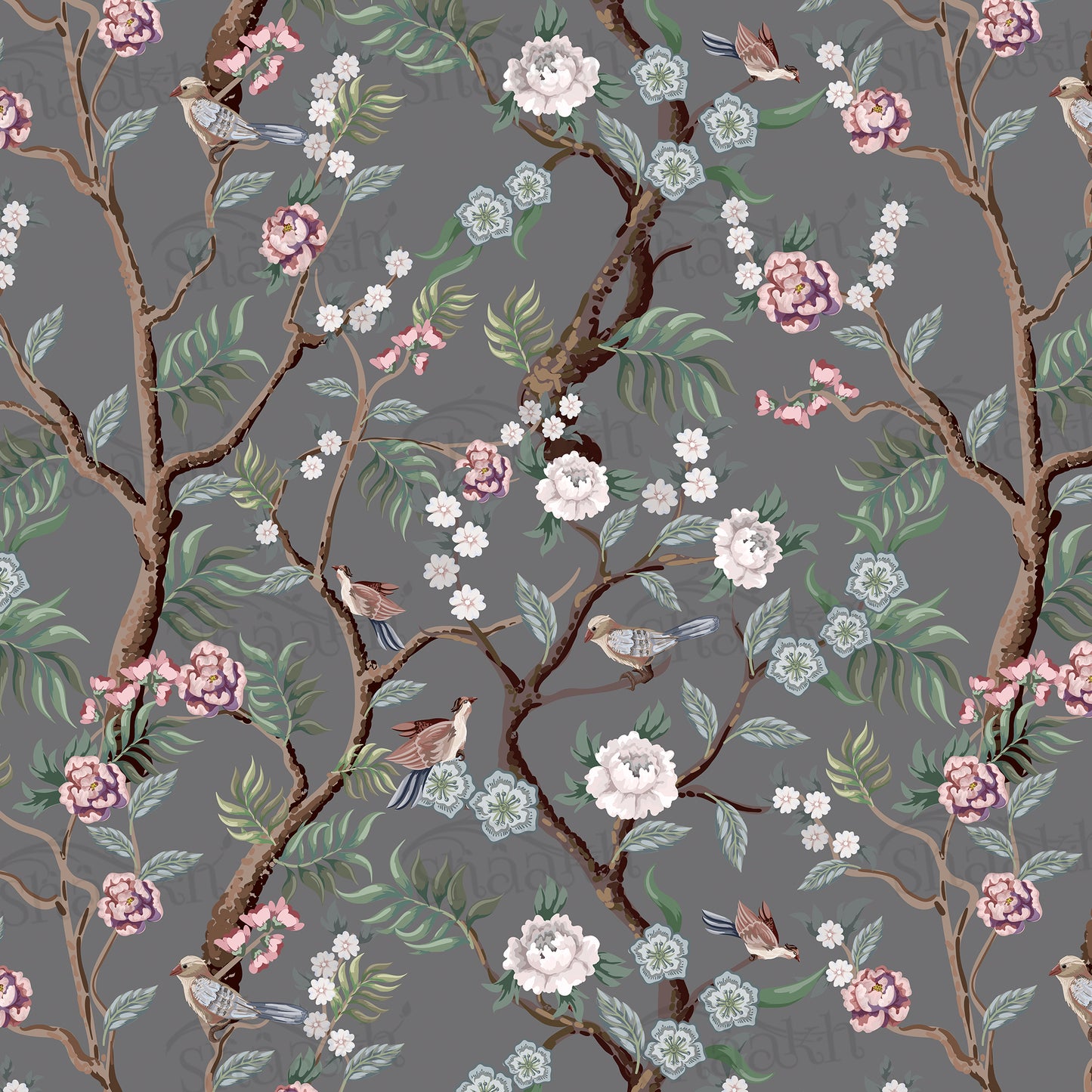Oriental Birds and Flowers Wallpaper | WP 140