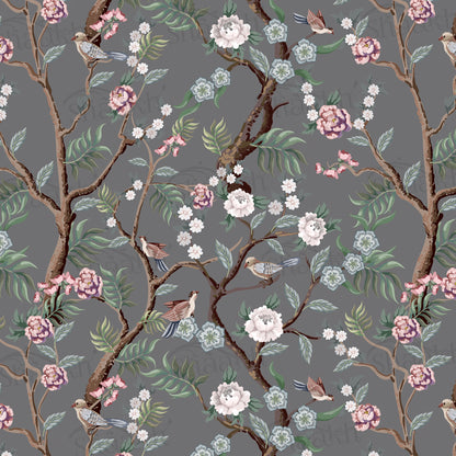 Oriental Birds and Flowers Wallpaper | WP 140
