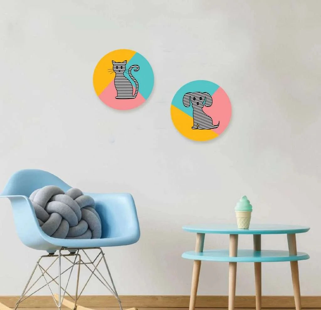 Multicolor Cute Animal Wall Plates