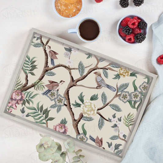 Oriental Birds and Flowers Tray