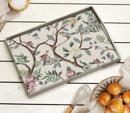 Oriental Birds and Flowers Tray