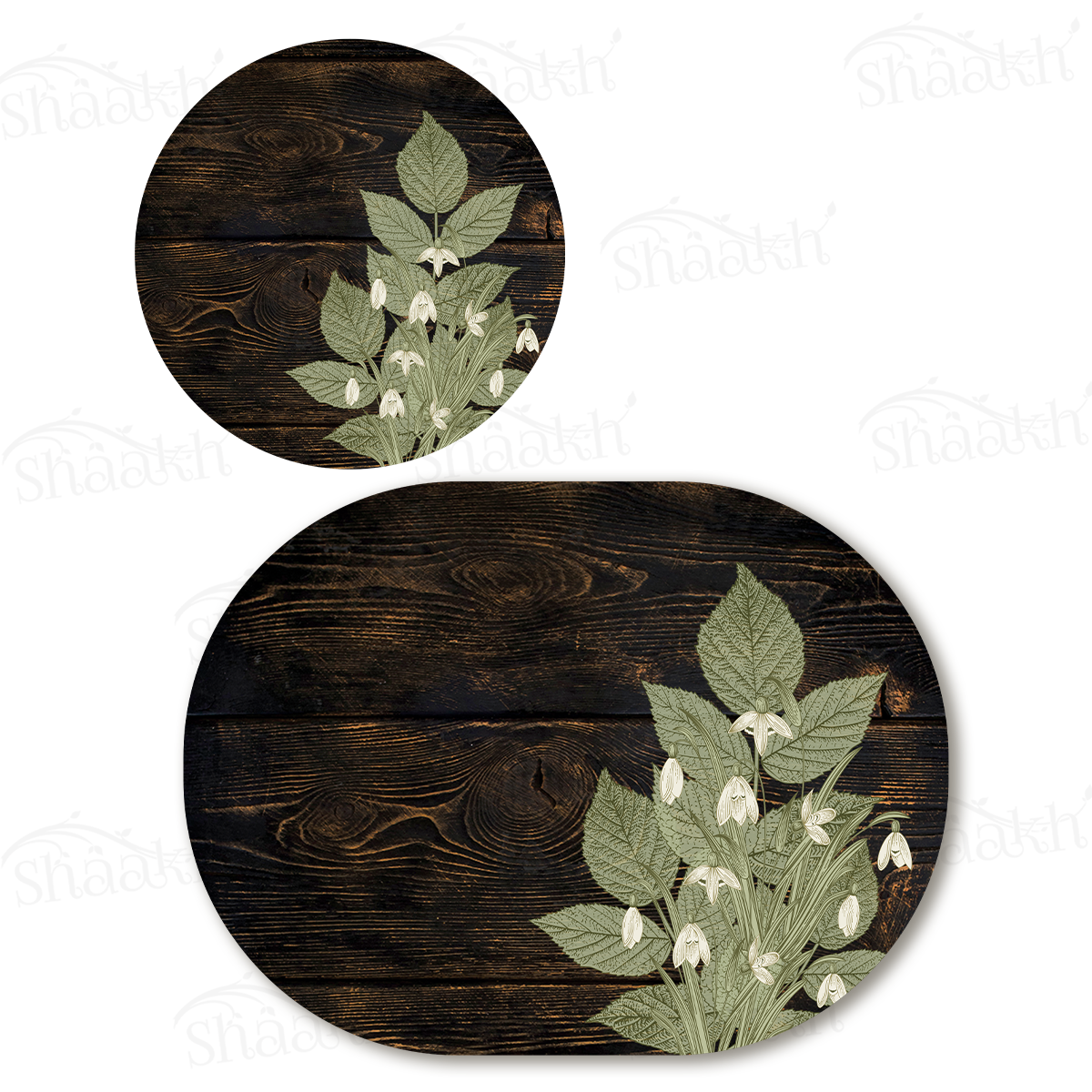 Dainty Bloom Coordinated Set — botanical design coordinated dining set by Shaakh, handcrafted in India