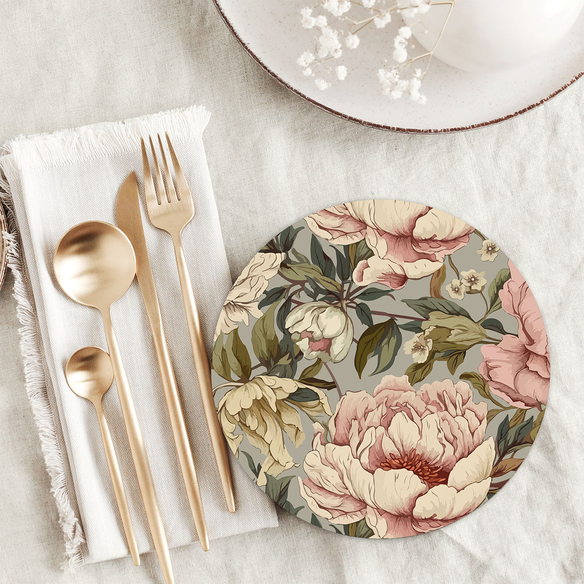 Peonies Elegance Trivets | CST 070 (Set of 2)