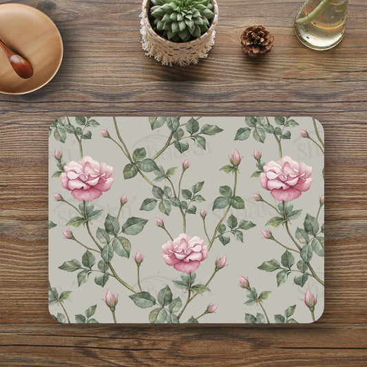 Pink Roses Table Mat — table mat set by Shaakh, handcrafted in India