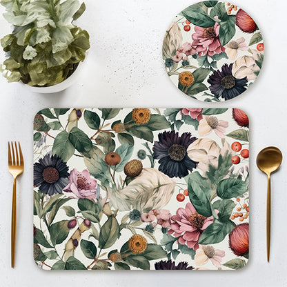 Autumn Garden Coordinated Set | TWC 080 (8 Mats, 4 Trivets)