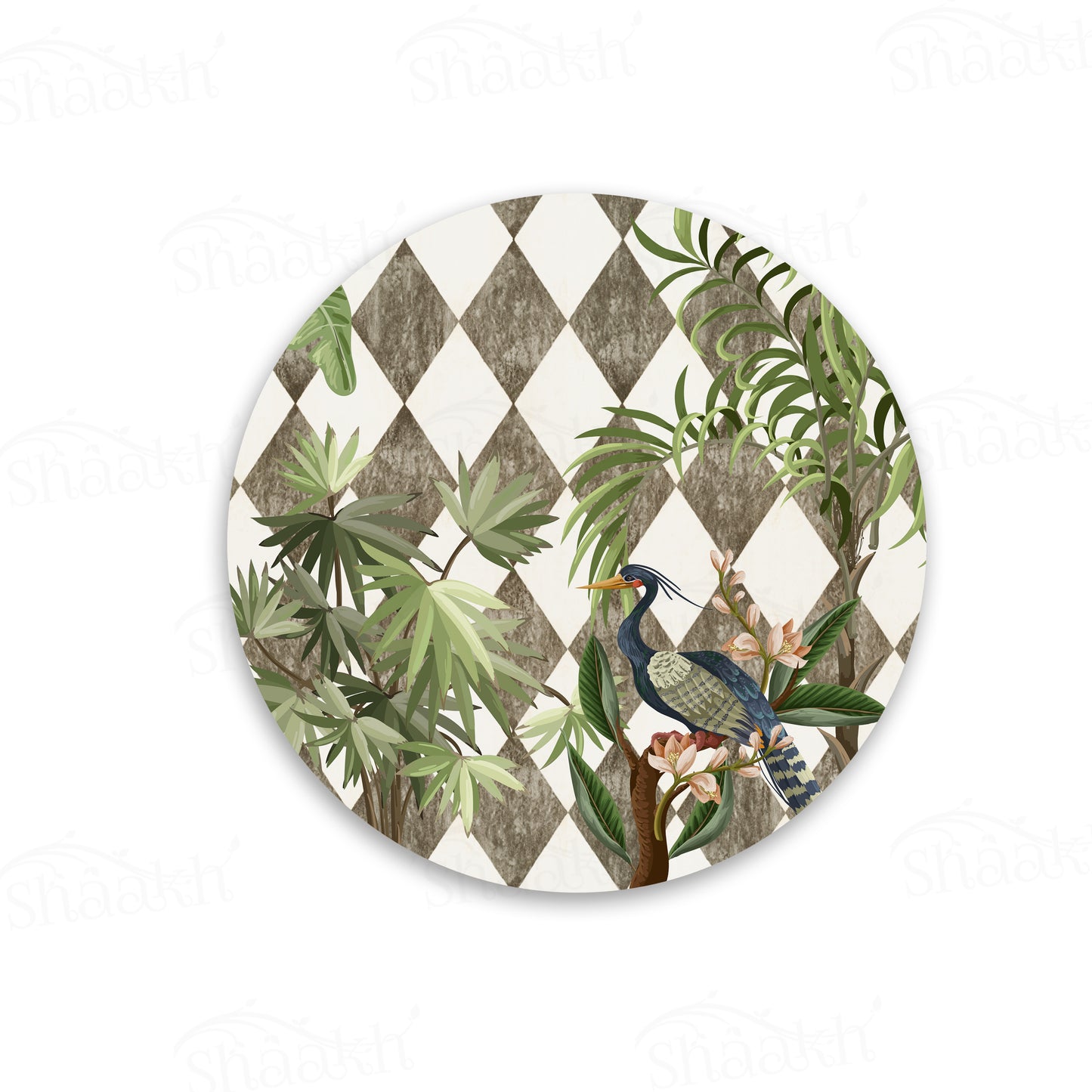 Tropic Jungle on Geometrical Design Trivets | CST 075 (Set of 2)