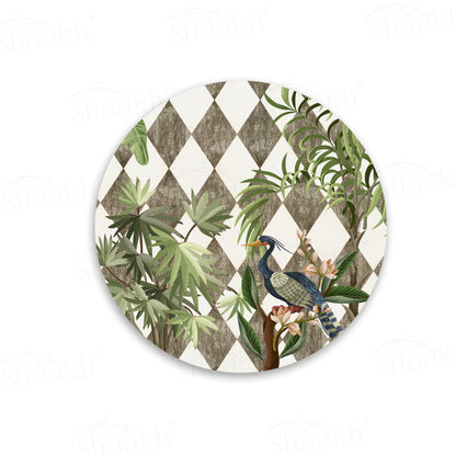 Tropic Jungle on Geometrical Design Trivets | CST 075 (Set of 2)