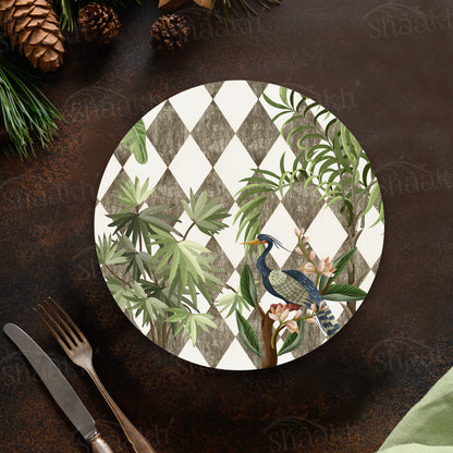 Tropic Jungle on Geometrical Design Trivets | CST 075 (Set of 2)
