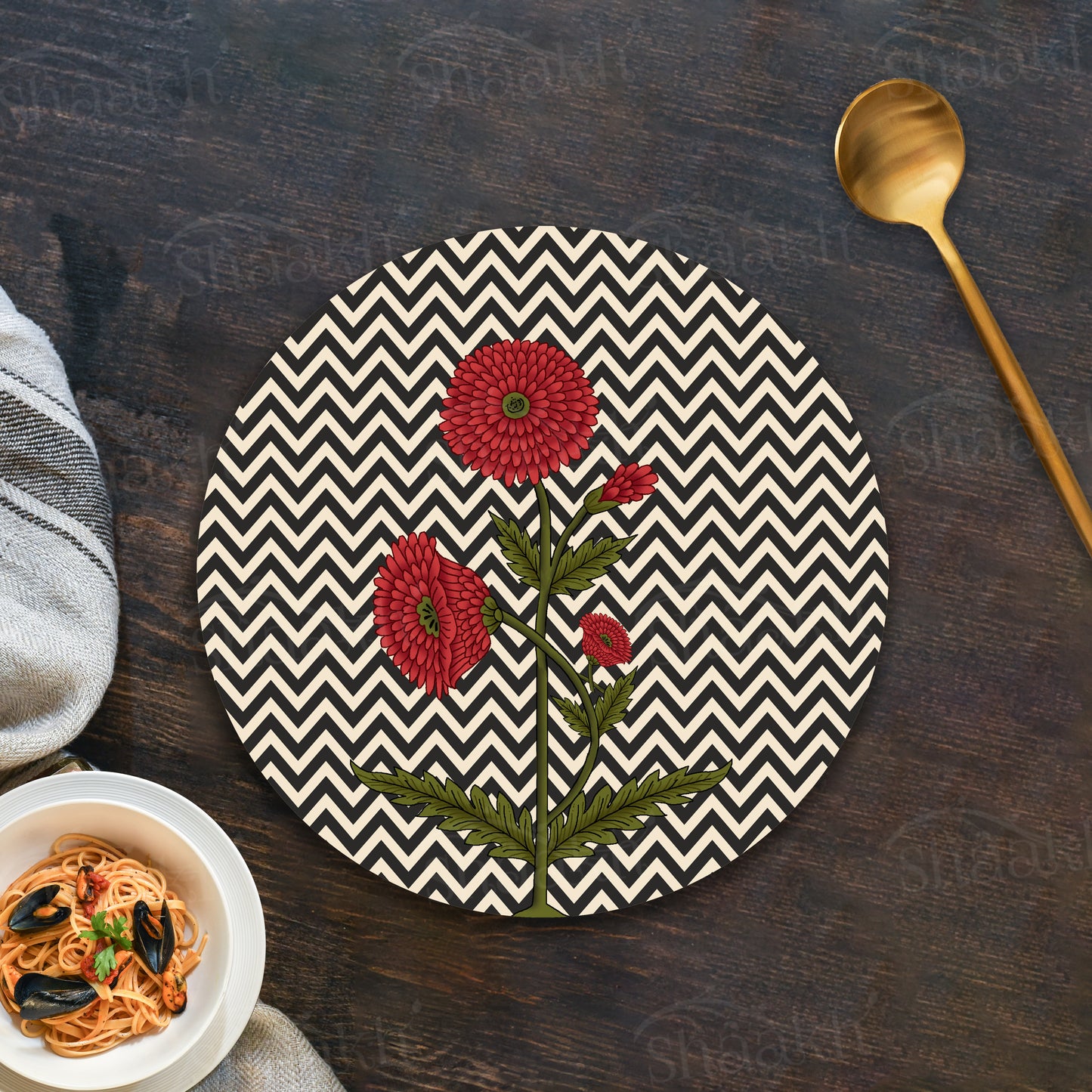 Rosette Noir Trivets | CST 124