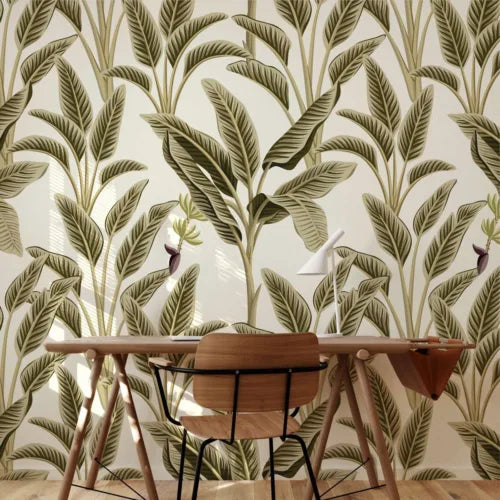 Tall Slender Palm Leaves (olive tones) Wallpaper | WP 144