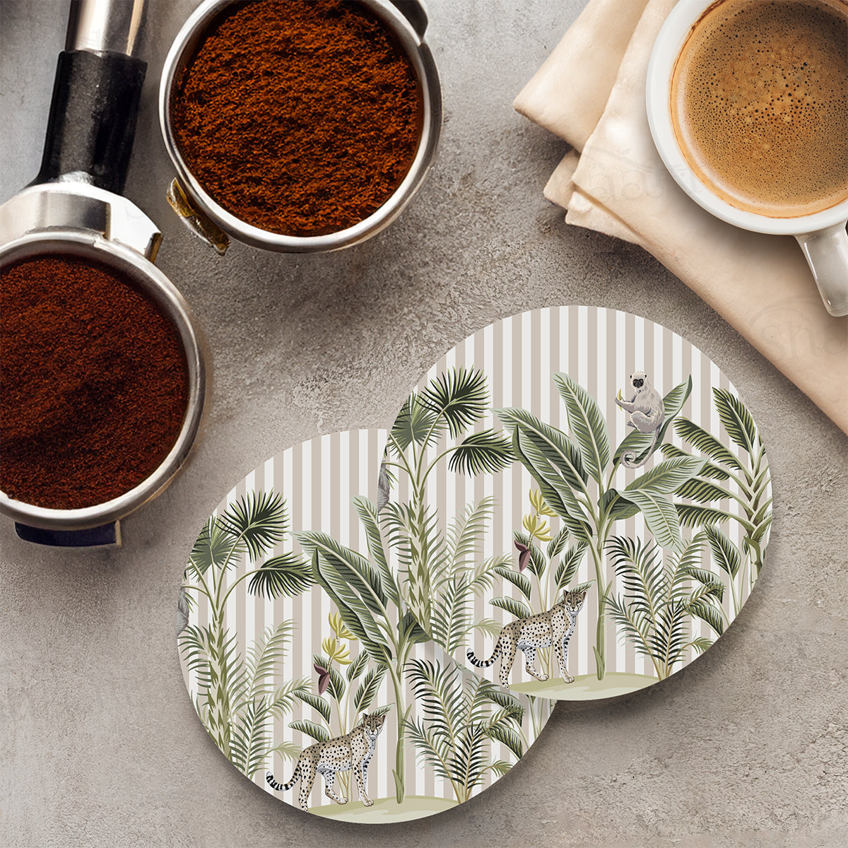 Tropical Jungle with Leopard Coasters | CT 1141